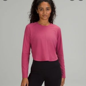 Lululemon Crew Neck UV Protection Running Long Sleeve- Pink Lychee